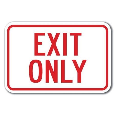 SIGNMISSION Exit Sign 12inx18in Heavy Gauge Aluminum Signs, 12" H, 18" L, A-1218 Enter-Exit Signs - Exit Only A-1218 Enter-Exit Signs - Exit Only